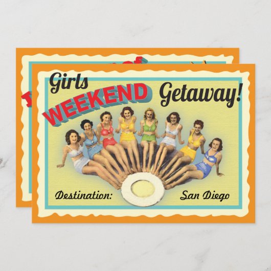 Invitation de fuite de week-end de filles (Devant / Derrière)