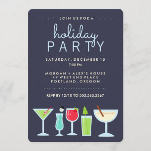 Invitation de Fun Modern Holiday Party avec boisso