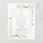 Invitation de funérailles commémoratives Greenery  (Devant)