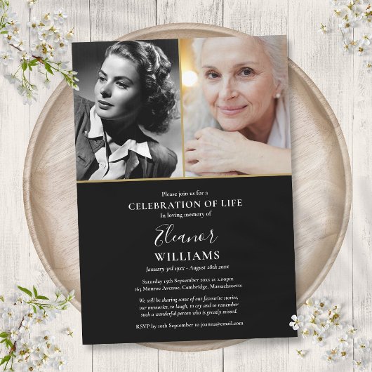 Invitation de funérailles pour célébration de la v
