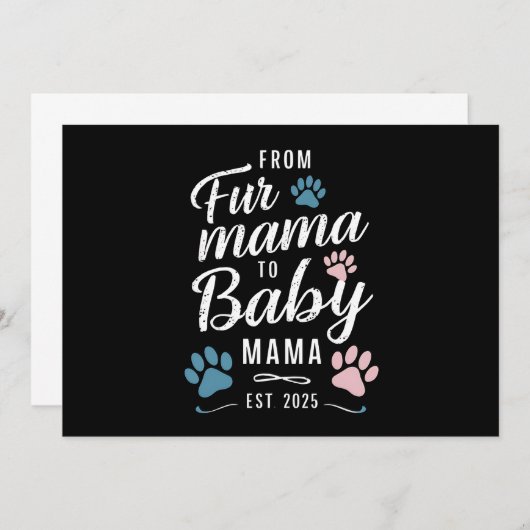 Invitation De Fur Mama à Baby Mama Est 2025 Chien Cat Maman (Devant / Derrière)