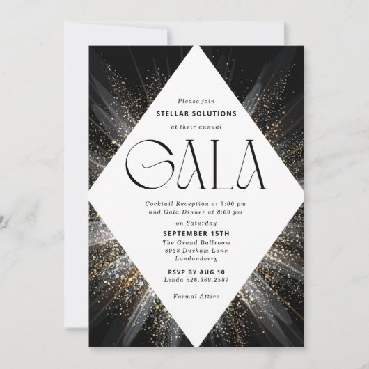 Invitation de gala Black Tie Sparkle (Devant)