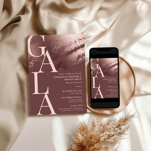 Invitation de gala d'affaires modifiable en bronze