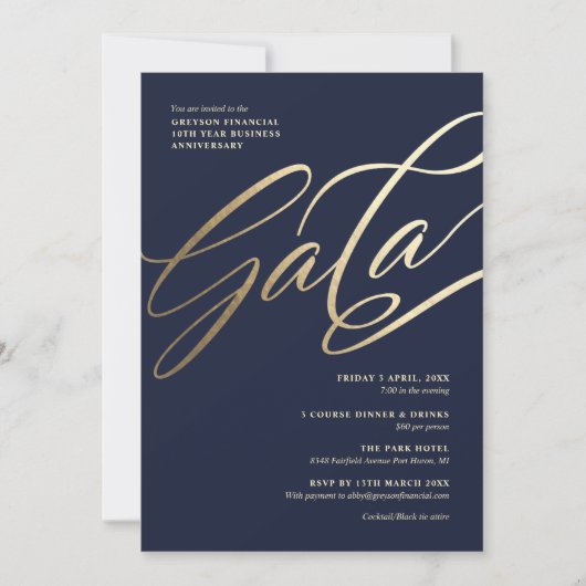 Invitation de gala de la Marine et de l'Or (Devant)
