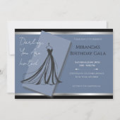 Invitation de gala de mode bleu céruléen chic (Devant)