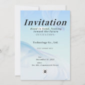 Invitation de gala d'entreprise bleu clair – Techn (Dos)