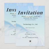 Invitation de gala d'entreprise bleu clair – Techn (Devant / Derrière)