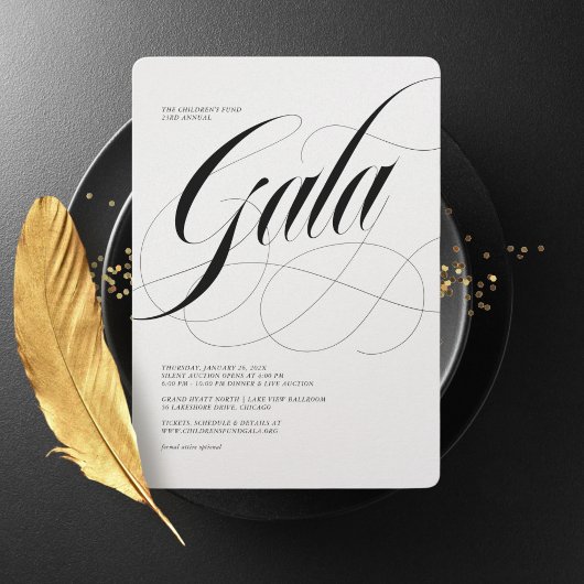 Invitation De Gala Minimaliste Scripty