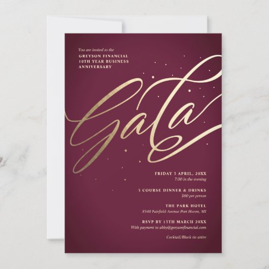 Invitation de Gala moderne (Devant)