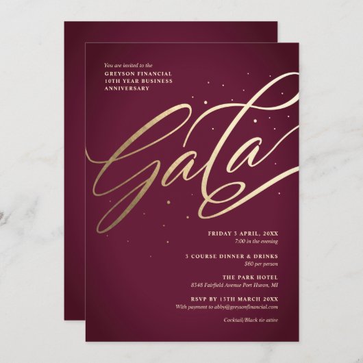 Invitation de Gala moderne (Devant / Derrière)