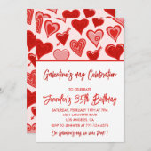 Invitation de Galentine Brunch rose et rouge Amies (Devant / Derrière)