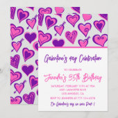 Invitation de Galentine copines Saint-Valentin vio (Devant / Derrière)