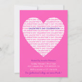 Invitation de Galentine rose pour copines à la Sai (Devant)