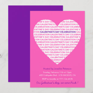 Invitation de Galentine rose pour copines à la Sai