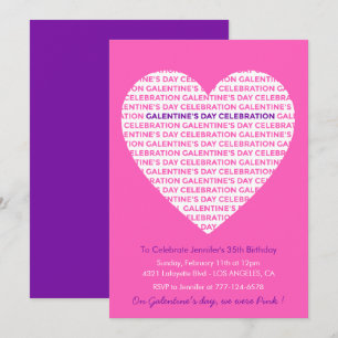 Invitation de Galentine rose pour la Saint-Valenti