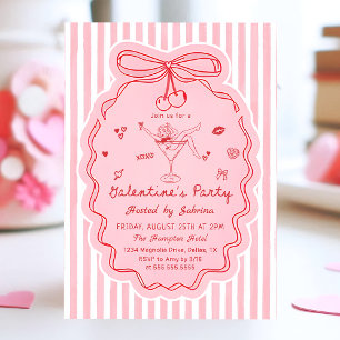 Invitation de Galentine's Day dessinée à la main d