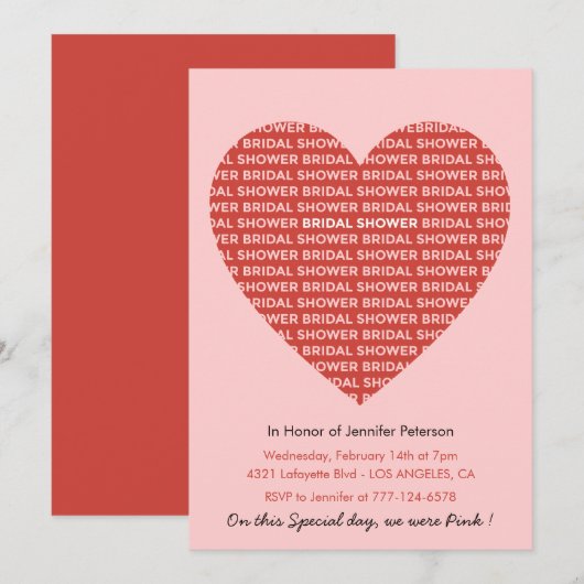 Invitation de galentines pour une fête de mariage (Devant / Derrière)