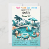 Invitation De Garçon Amusant Ado Adulte Pool Party Sweet 16 A (Devant)