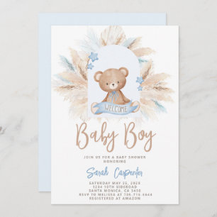Invitation de garçon Baby shower d'ours