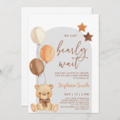 Invitation de garçon Baby shower d'ours (Devant / Derrière)