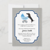 Invitation de garçon de baby shower de teckel (Devant)