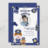 Invitation de garçon de police (Devant / Derrière)
