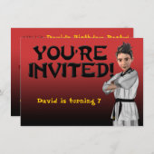 Invitation de garçon de TKD (Devant / Derrière)