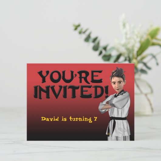 Invitation de garçon de TKD (Debout devant)