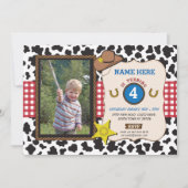 Invitation de garçon de vache à fête (Devant)