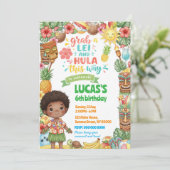 Invitation de garçon d'Hawaiian Birthday (Debout devant)