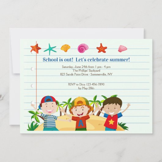 Invitation de garçons d'été (Devant)