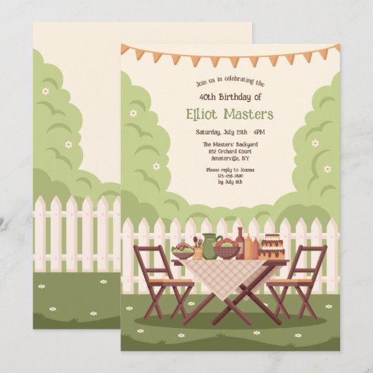 Invitation de Garden Party (Devant / Derrière)