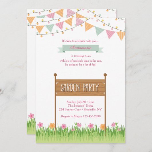 Invitation de Garden Party (Devant / Derrière)