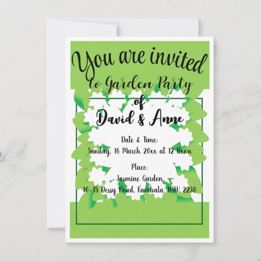 Invitation de Garden Party (Devant)