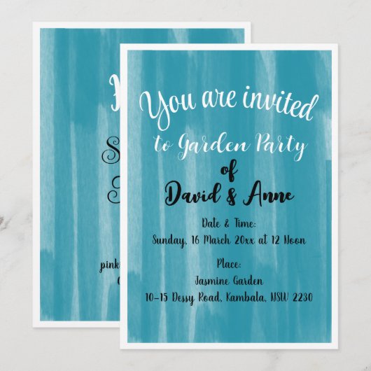 Invitation de Garden Party (Devant / Derrière)