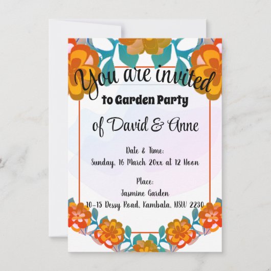 Invitation de Garden Party (Devant)