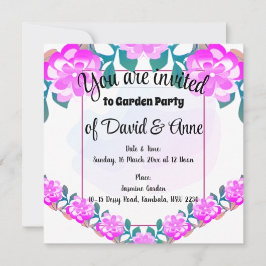 Invitation de Garden Party (Devant)