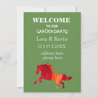 Invitation de Garden Party avec Cheval