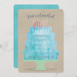 Invitation de gâteau d'anniversaire