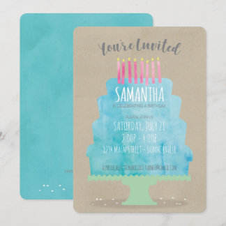 Invitation de gâteau d'anniversaire