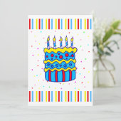 Invitation de gâteau d'anniversaire (Debout devant)