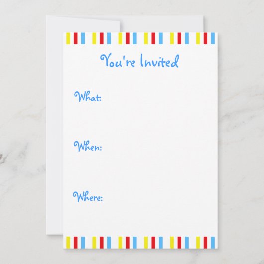 Invitation de gâteau d'anniversaire (Dos)