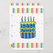 Invitation de gâteau d'anniversaire (Devant / Derrière)