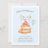 Invitation de gâteau d'anniversaire d'aquarelle (Devant)