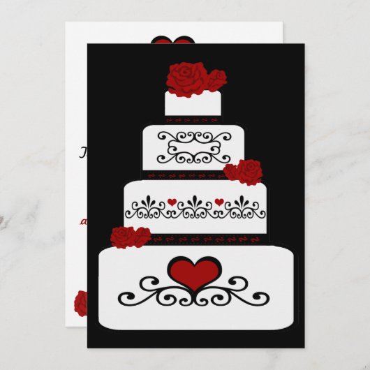 Invitation de gâteau de mariage (Devant / Derrière)
