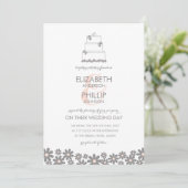 Invitation de gâteau Mariage rose (Debout devant)