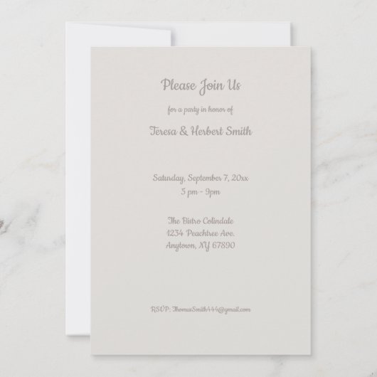 Invitation de gâteau personnalisée pour fête du 50 (Dos)