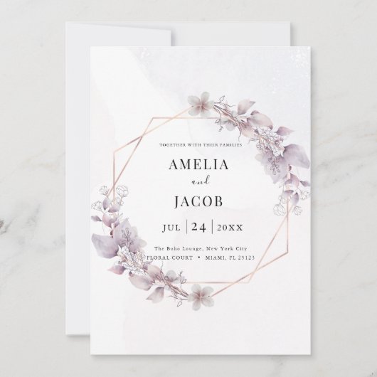 Invitation de géométrie verte moderne (Devant)