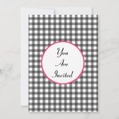 invitation de gingham à la fête (Dos)