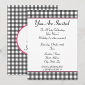 invitation de gingham à la fête (Devant / Derrière)